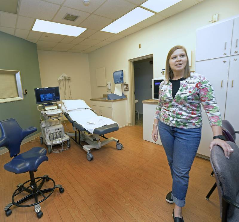 Tiffany Magallanes, director of radiology, shows one of the new ultrasound rooms during tour Friday, April 5, 2024, at OSF St. Elizabeth Medical Center-Peru. The emergency room will be opened early Sunday following a whirlwind redesign of the former Illinois Valley Community Hospital, though Sunday's opening is only the first phase.