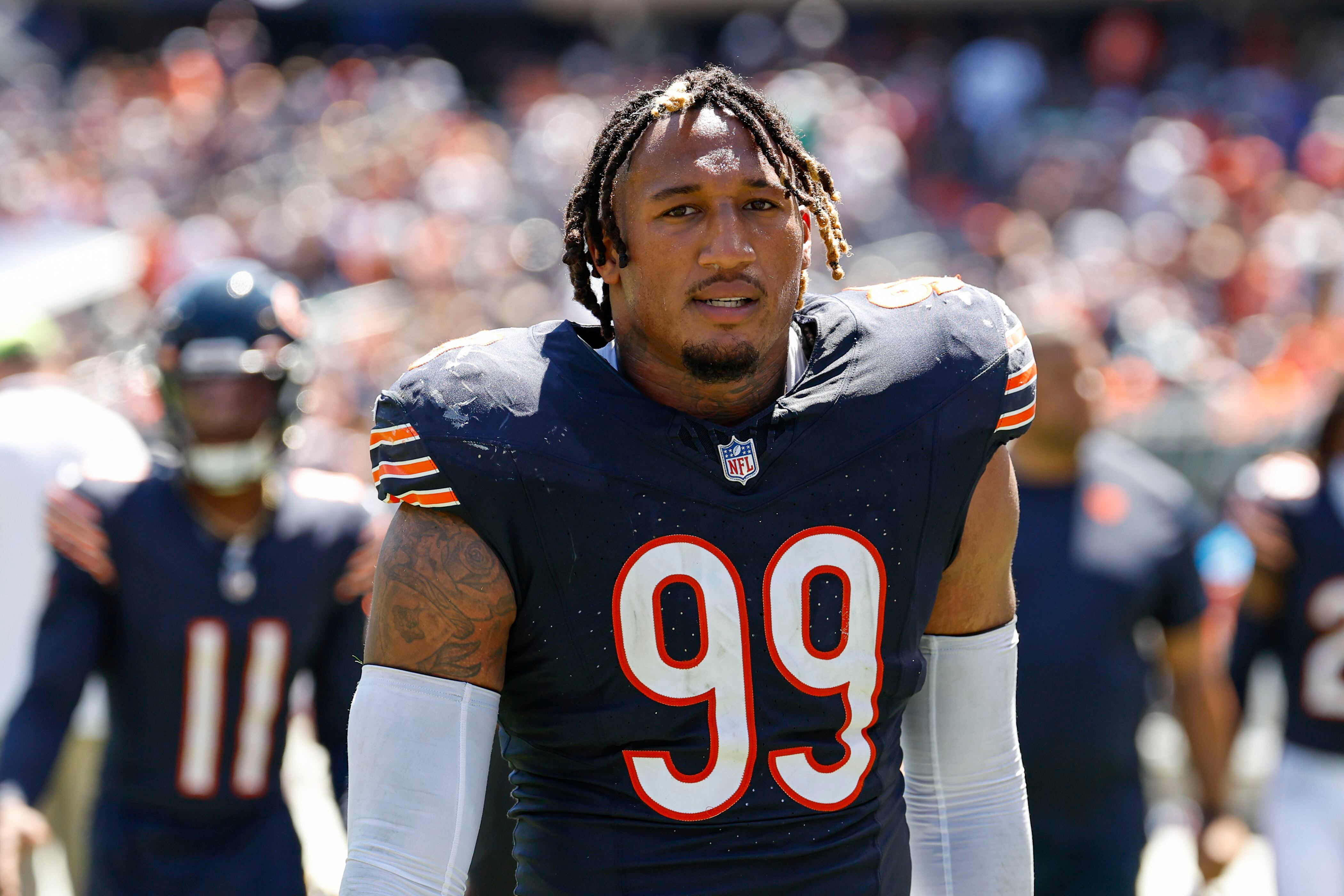 Chicago Bears defensive end Trevis Gipson (99) prior to an NFL