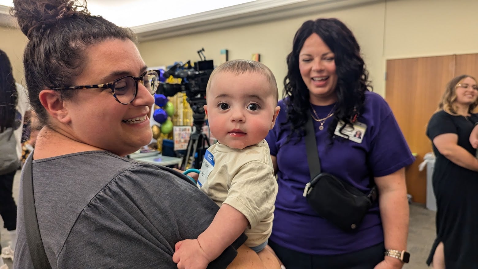 On Sunday, Silver Cross Hospital in New Lenox held its very first reunion of Amy, Matthew and Jay Vana Neonatal Intensive Care Unit graduates and the babies’ immediate families. Pictured are (from left) Kristen Sher of Orland Park; her son Aaron Sher, who was born at 27 weeks; and Neecie Jensen, digital marketing specialist at Silver Cross.