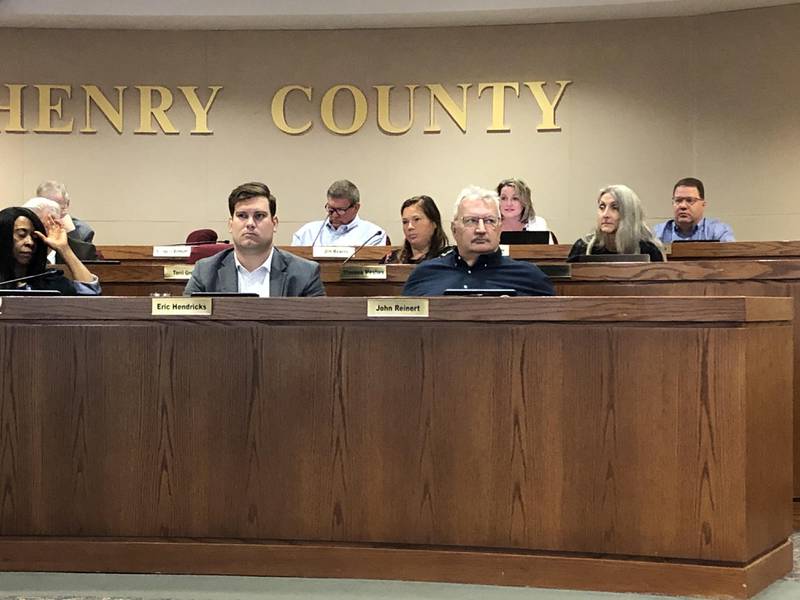 Members of the McHenry County Board debate the 2025 levy and budget on Oct. 10, 2024.