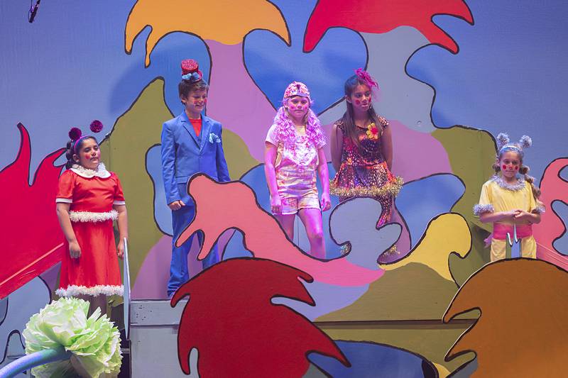 Cast members in The Dixon Kids production of “Seussical Jr.” perform opening night Friday, May 10, 2024 at the Dixon Theatre.