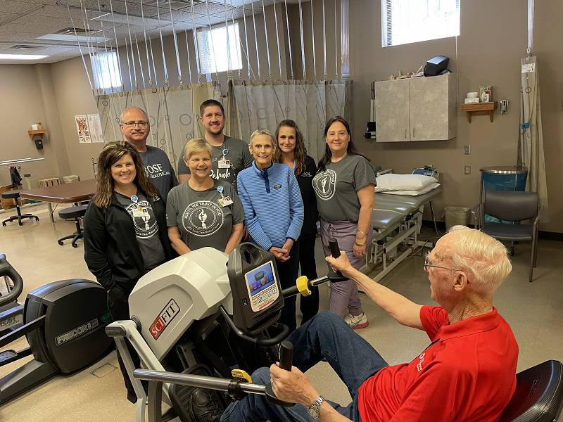 OSF HealthCare Saint Clare Medical Center in Princeton announced the success of the 2023 Tree of Lights campaign. The community came together to raise more than $6,000 to purchase a new SciFit stepper for Rehabilitation Services.