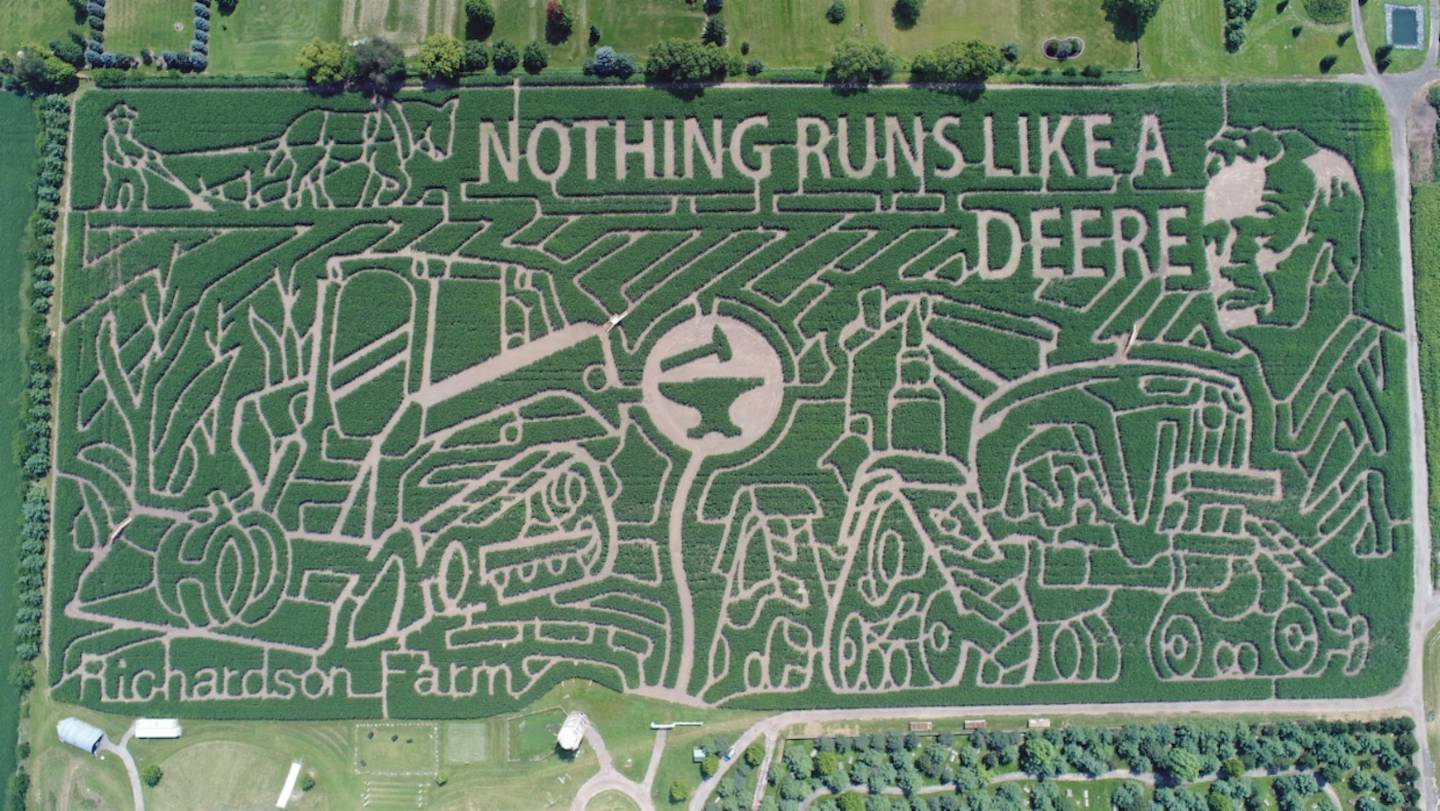 The 2024 Richardson "World's Largest" Corn Maze design pays homage to agricultural icon John Deere. The adventure farm opens for the fall season Saturday, Sept. 7.