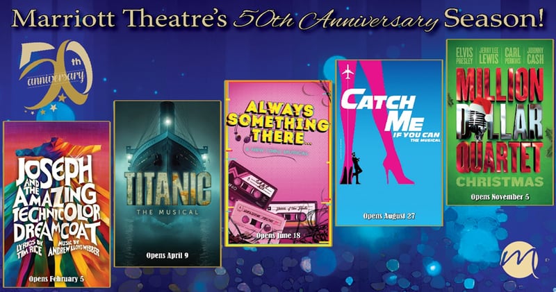 Marriott Theater will present “Joseph and the Amazing Technicolor Dreamcoat,” “Titanic the Musical,” “Always Something There…,” “Catch Me If You Can” and “Million Dollar Quartet Christmas” during its 50th anniversary season in 2025.