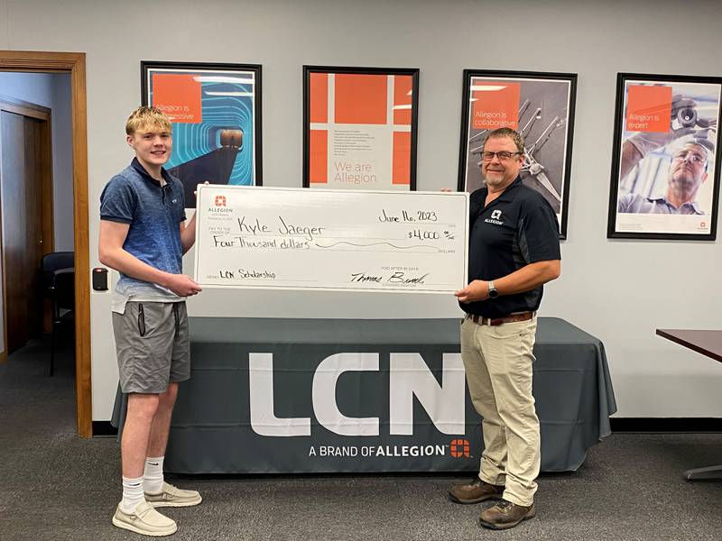 Allegion’s LCN Operations in Princeton has announced that 2023 Princeton High School Graduate Kayle Jaeger has been awarded the 2023 LCN Engineering and Business Scholarship.