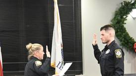 Peru police department swears in new officer Casey Wood