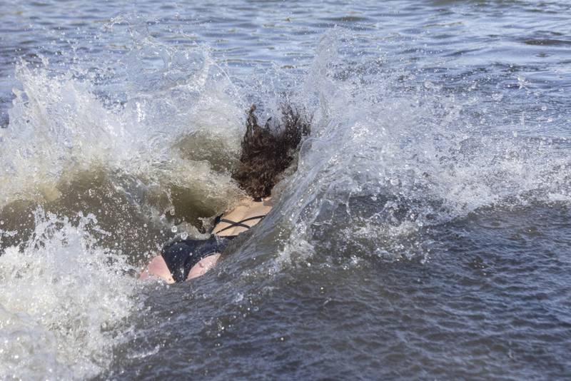 While some participants only waded in a couple of inches, the more ambitious plungers dove in headfirst during the 2024 Special Olympics Polar Plunge at Lake Mendota on February 24, 2024.