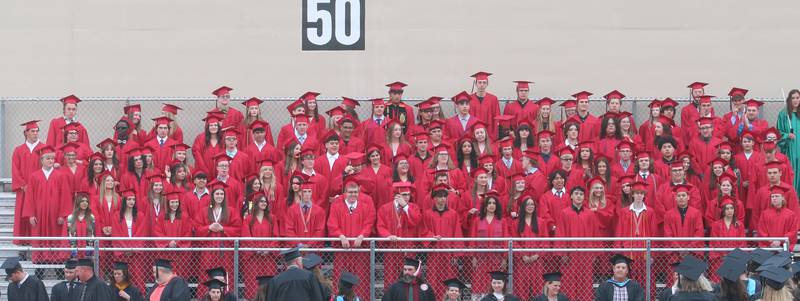 La Salle-Peru Township High School class of 2024 students gather for the 126th annual commencement graduation ceremony on Thursday, May 16, 2024 in Howard Fellows Stadium.