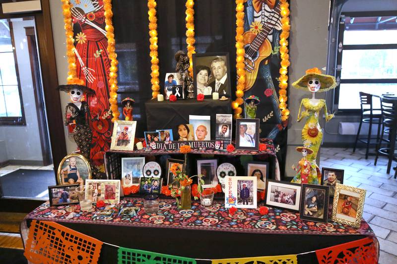 The community ofrenda Tuesday, Oct. 31, 2023, that is set up at El Jimador Mexican Grill in DeKalb. DeKalb will be hosting a Day of the Dead "Celebration of Life" Saturday, Nov. 4.