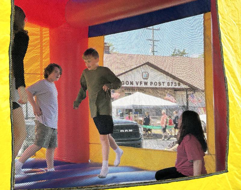 A bounce house for kids was one of the activities for klds at the Oregon VFW's Memorial Day family fun event at the Post home in Oregon on Monday, May 27, 2024.