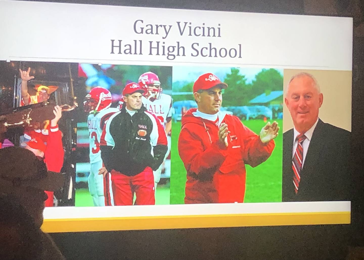 Two-time state champion football coach Gary Vicini was inducted into the NewsTribune's Illinois Valley Sports Hall of Fame.