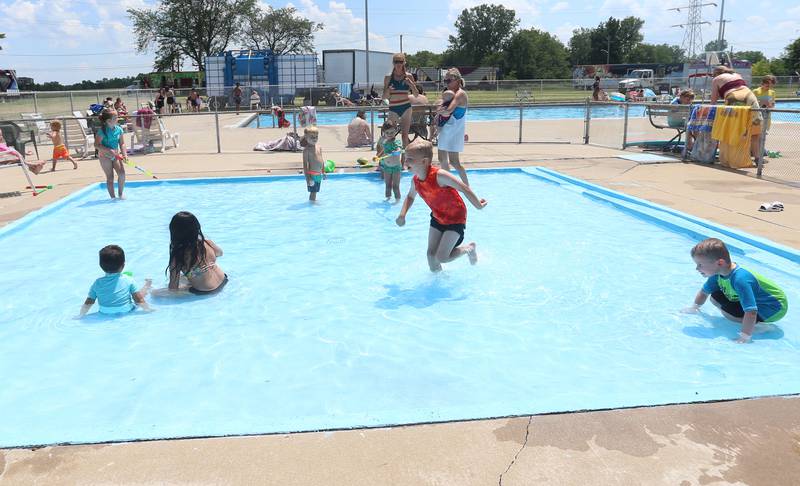 Children play in the kiddie pool area on Monday, June 17, 2024 in Oglesby.