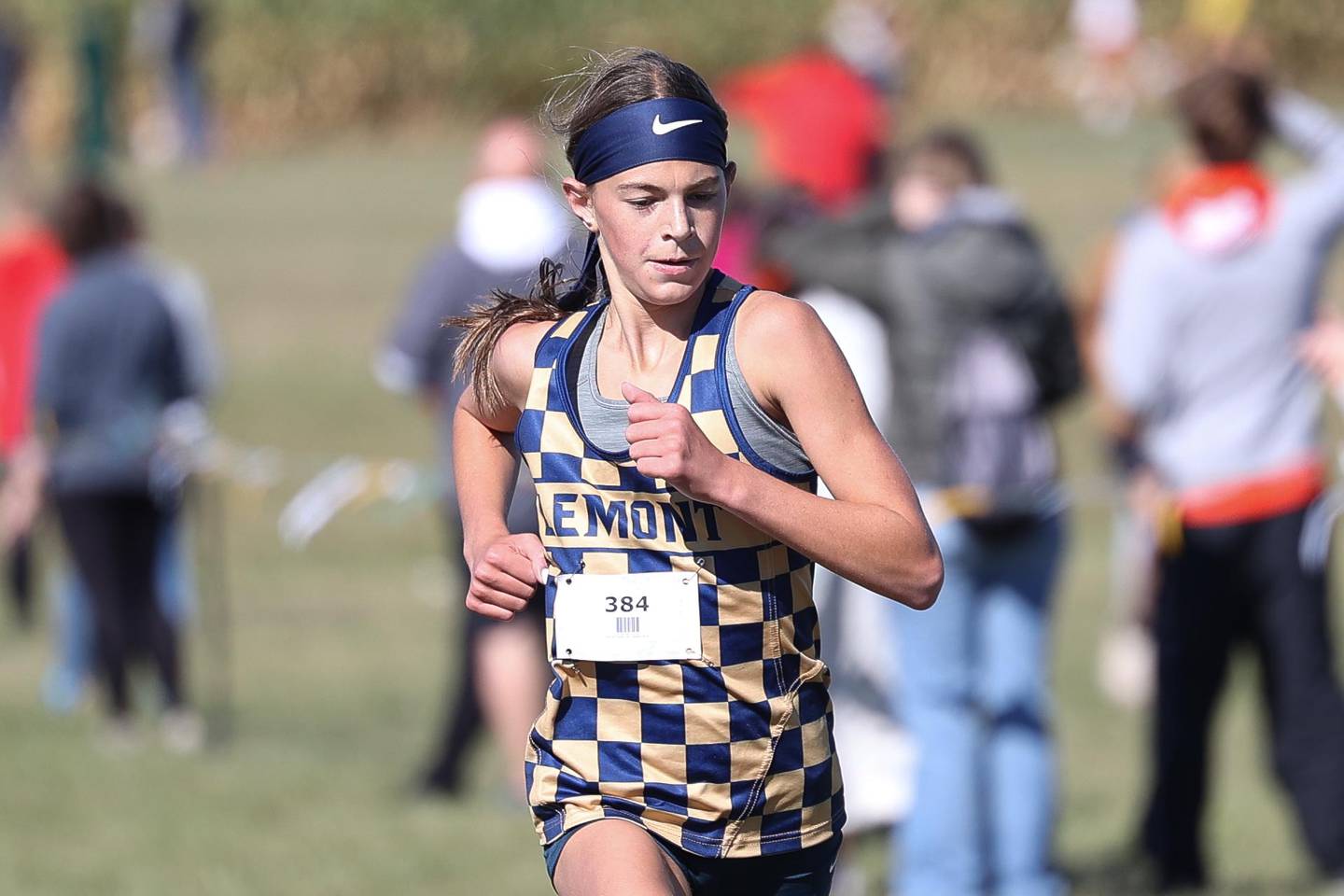 Lemont’s Hannah Farley takes second at Plainfield Central’s cross country meet on Saturday, Sept. 7, 2024 in Plainfield.