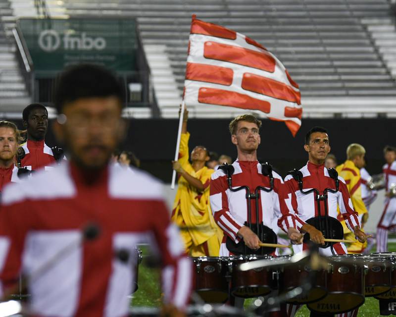 The Canton, Ohio-based Bluecoats perform during the Drum Corps International Midwest Classic on Saturday, July 13, 2024, at Northern Illinois University Huskie Stadium in DeKalb.