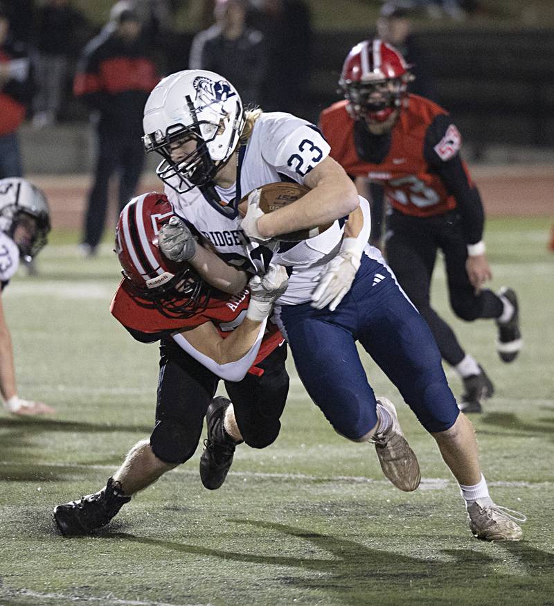 Ridgewood’s Preston Morirarity against Amboy during the I8FA championship Friday, Nov.17, 2023 at Monmouth College