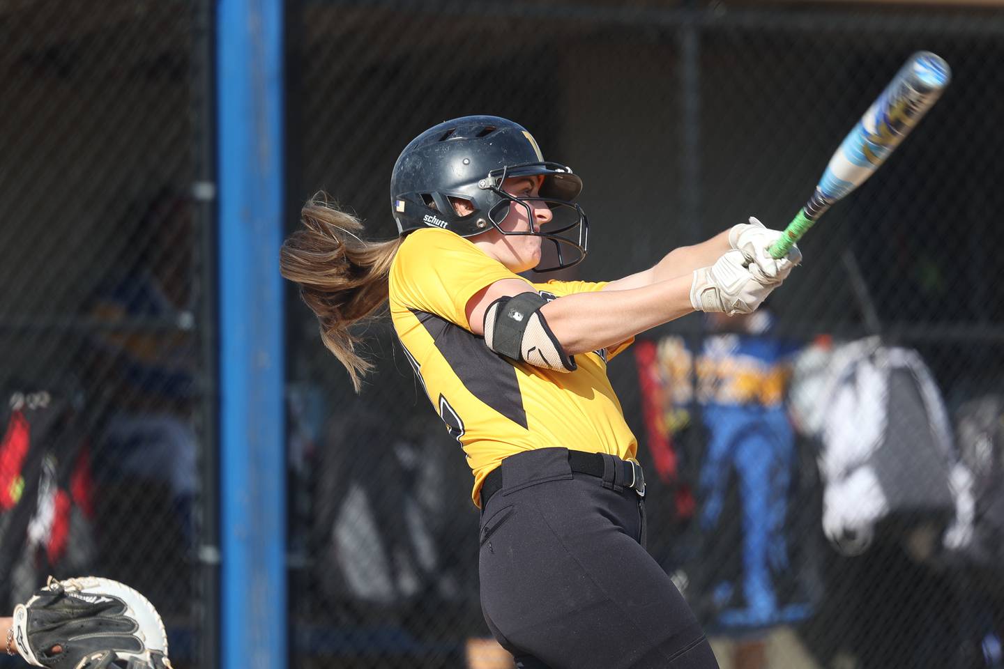 Joliet West’s Avery Houlihan connects for a triple against Joliet Central on Monday, May 6, 2024.
