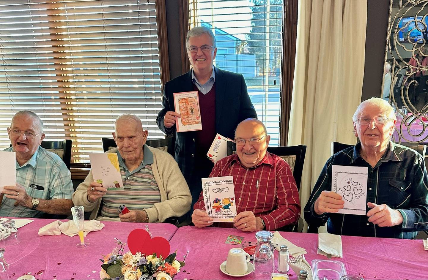 State Sen. Tom Bennett, R-Gibson City, traveled across his district to ensure the senior citizens in his district felt loved and remembered for Valentine’s Day.