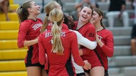 Photos: Metea Valley hosts Benet in girls volleyball