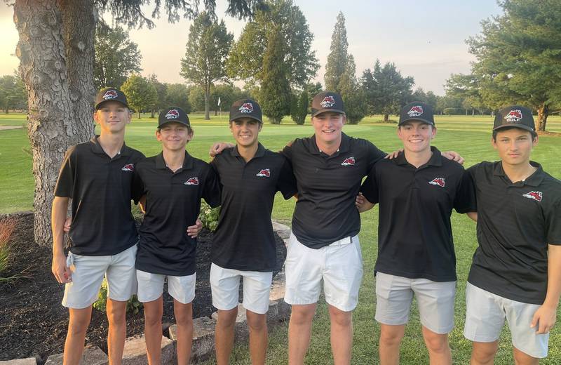 Pictured is the Fulton boys golf team. The Steamers set the school's record 9-hole record in a 142-171 dual win over Forreston at Fulton Country Club on Tuesday, Sept. 10, 2024.