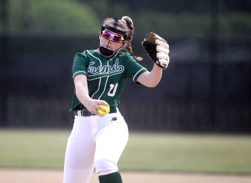 Fremd’s Lauren Graham pitches during a Class 4A St. Charles North Sectional semifinal against St. Charles North on Tuesday, May 30, 2023.