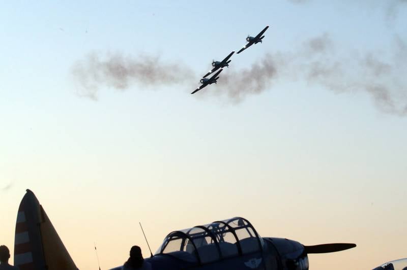 The Titan Aerobatic team performs during the annual TBM Avenger Reunion and Air Show on Friday, May 17, 2024 at the Illinois Valley Regional Airport in Peru.