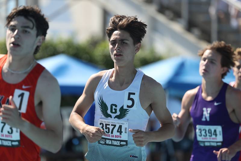 Grayslake Central’s Trey Sato competes in the Class 3A 1600 Meter State Championship on Saturday, May 25, 2024 in Charleston.