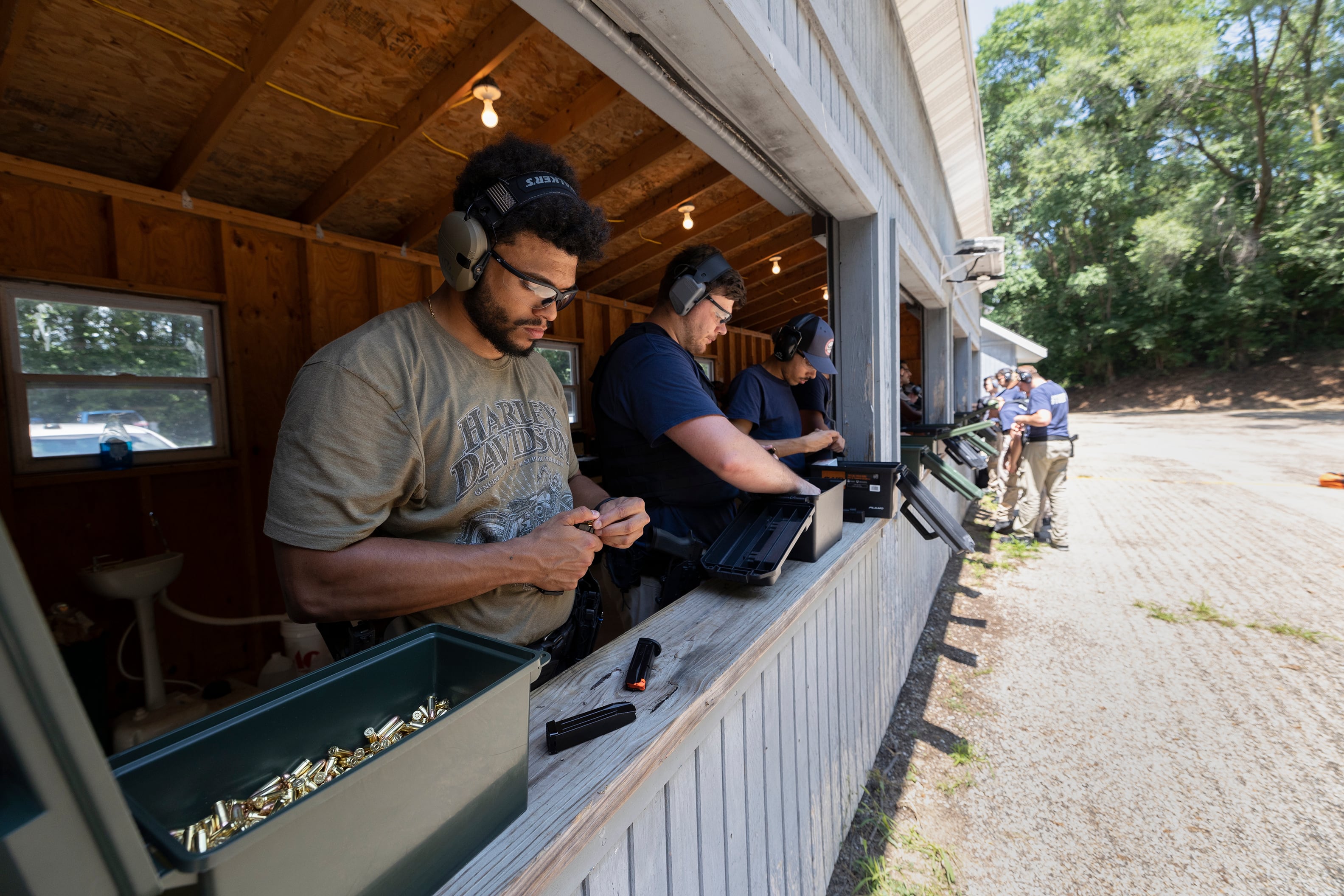 Sauk Valley Police Academy recruit Lamanuel Winfert reloads Wednesday, July 17, 2024, during range training in Dixon.