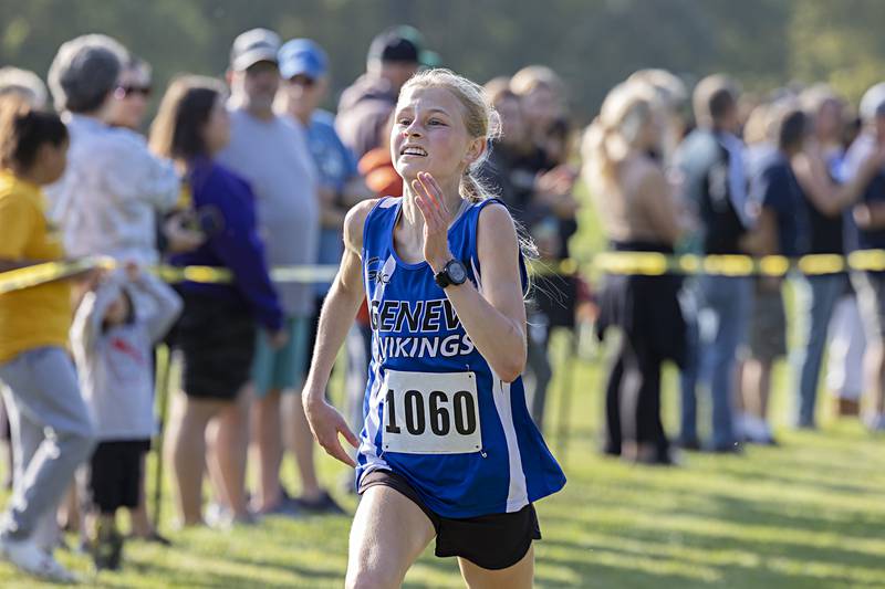 Geneva’s Sofia Borter took 2nd at the Rock River Run Saturday, Sept. 23, 2023 at Hoover Park in Sterling.