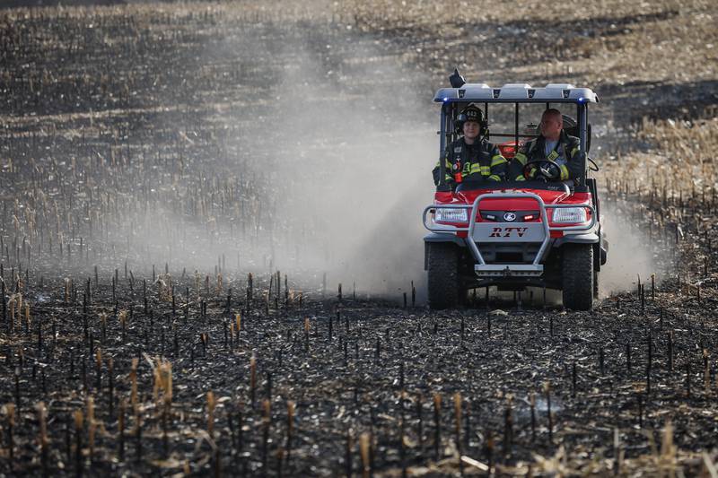 The Woodstock Fire/Rescue District was dispatched at 4:20 p.m. Tuesday, April 11, 2023, to the 8300 block of Castleberry Drive for a large brush fire.