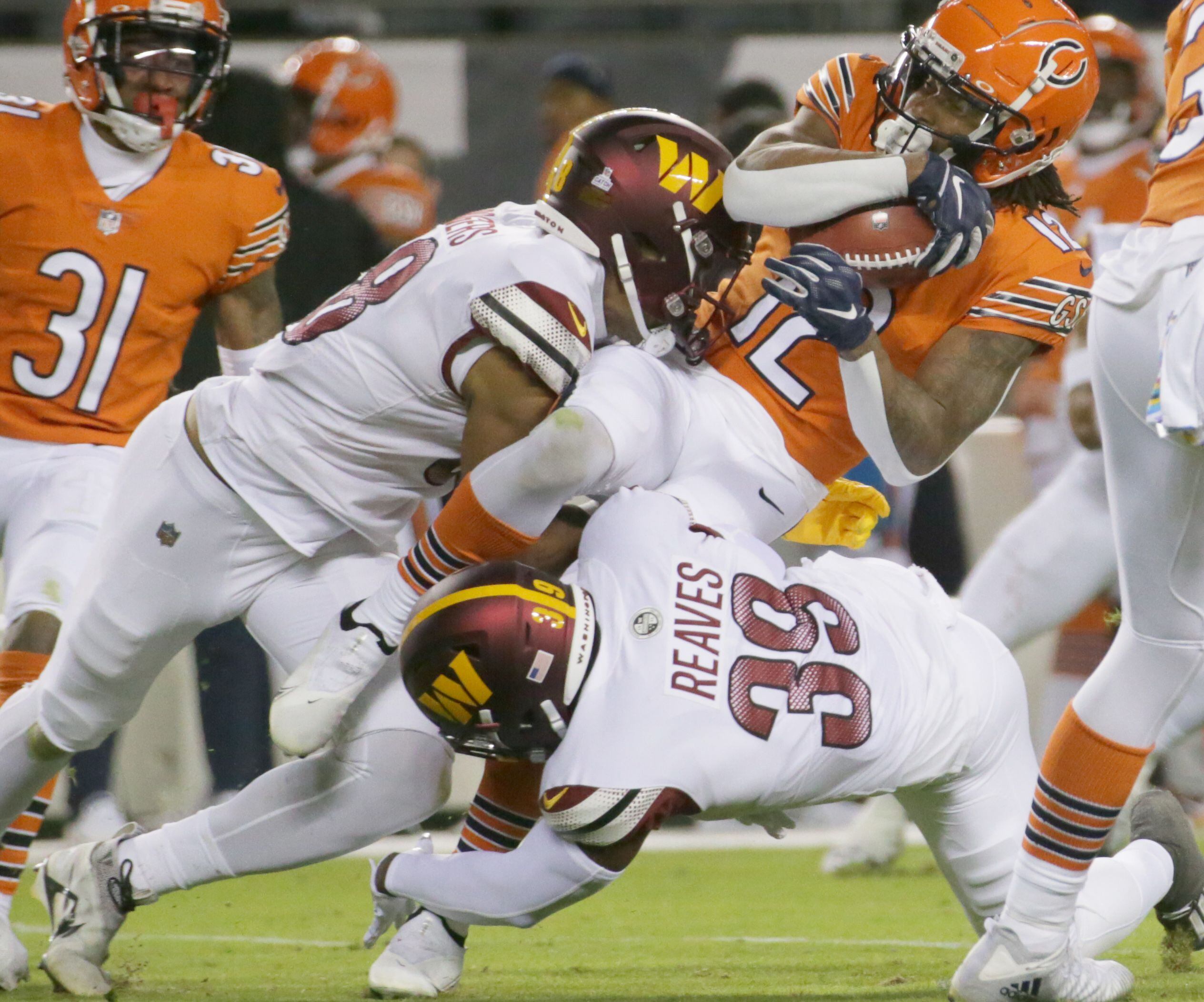 Velus Jones fumble draws sharp criticism from Bears coach Matt Eberflus –  NBC Sports Chicago