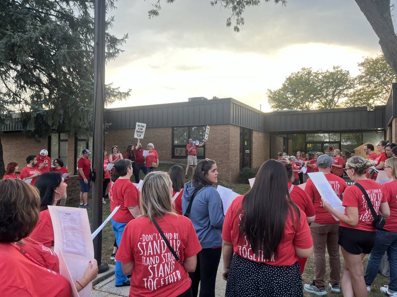 Over 300 Crystal Lake residents, parents, teachers and community members overflowed the District 47 board of education meeting Monday night as the teacher union reaches almost a year of bargaining for a new contract.