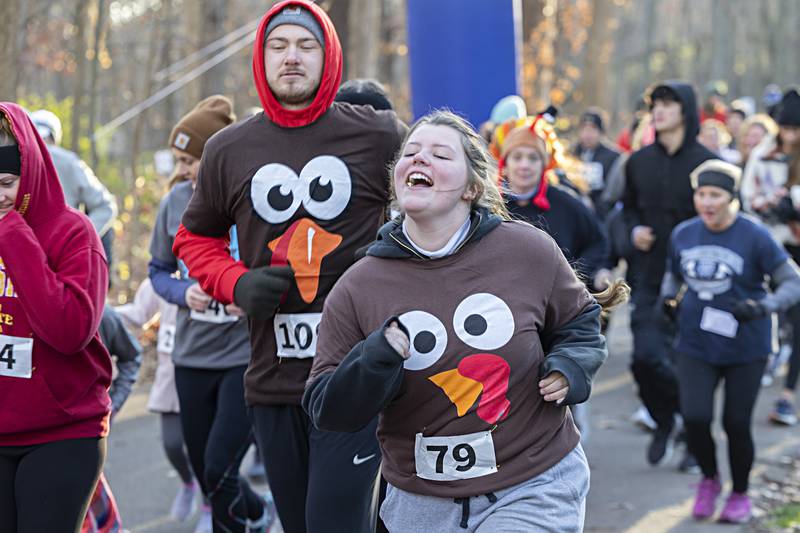 Every good Thanksgiving themed event needs to represented by the spirit animal, the Turkey, as seen Thursday, Nov. 23, 2023 during St. Anne’s Turkey Trot.