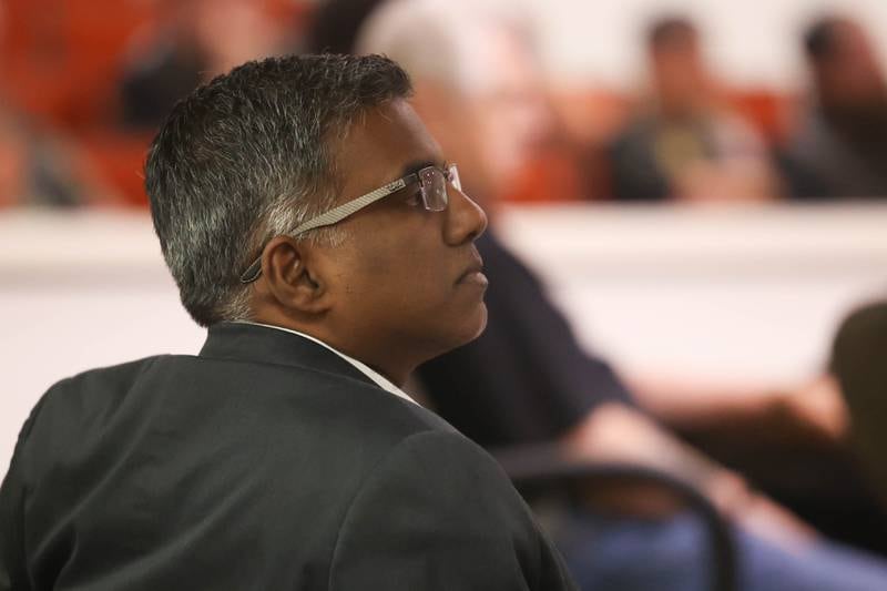 Raj Pillai sits in on the Veterans Assistance Commission Committee meeting at the Will County Office Building. Tuesday, Sept. 13, 2022, in Joliet.