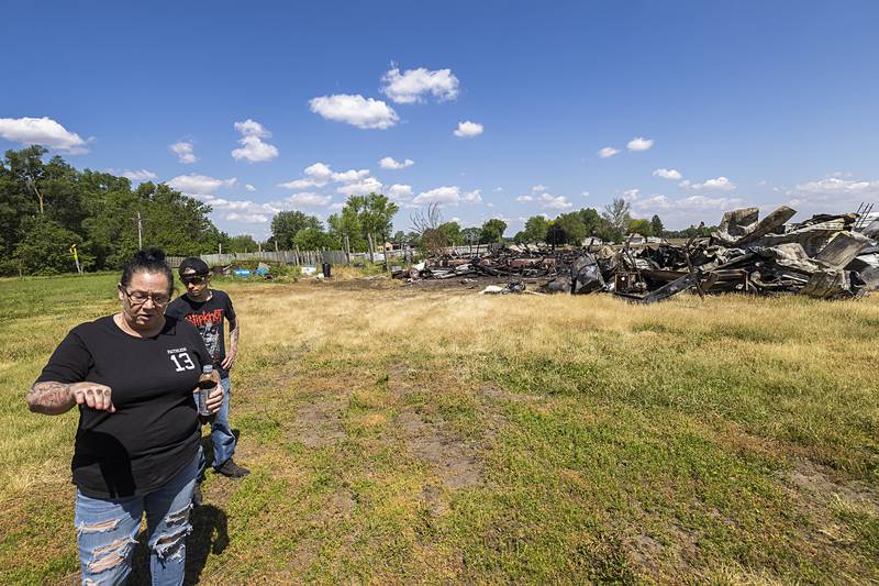 Haunted Haven owner Missy Schultz talks about the day her life’s work burned down Thursday, May 23, 2024. Schultz and husband Joseph Norton had stopped out to pick up a lawnmower and do some work when the fire broke out.
