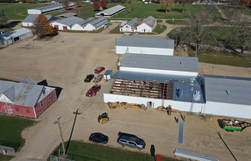 Photos Crews replace roof at the Bureau County Fairgrounds in