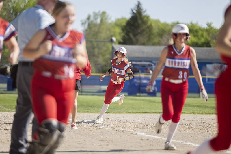 Morrison’s Bella Duncan rounds third base after hitting a homer against Newman Friday, May 3, 2024.