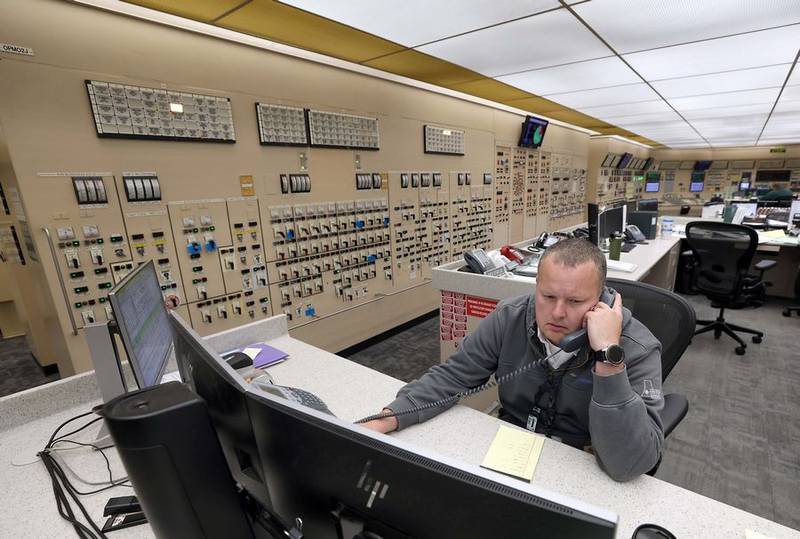 Senior reactor operator Dan Niehaus in the control room at the Byron Generating Station Tuesday, Oct. 17, 2023, in Byron.