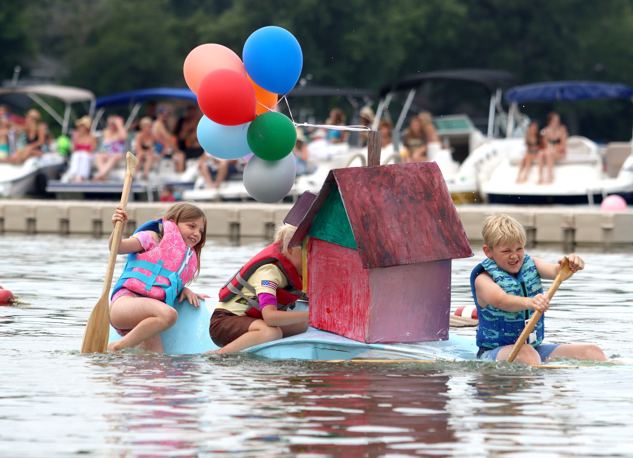 Crystal Lake cardboard regatta brings cardboard watercraft, spectators to the lake