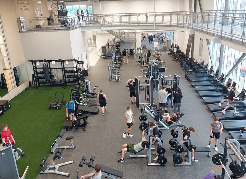YMCA patrons got their first workout in at the fitness center Monday, May 13, 2024, on the opening day of the new riverfront YMCA facility in Ottawa.