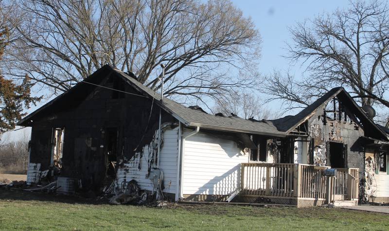 Scene of a structure fire at 215 Bluff St., Amboy, taken Monday, April 10, 2023.