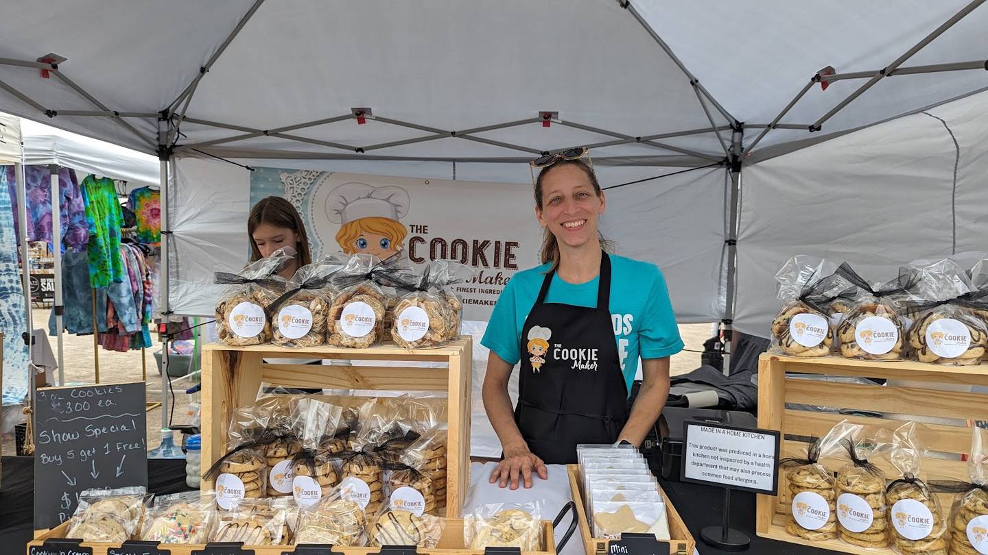 Heather Kratz of Plainfield, who opened her home-based business “The Cookie Maker” 14 years ago, was happy to be at Lockport's Old Canal Days on Saturday, June 8, 2024, with her 12-year-old daughter Brielle, since she had quite a few clients in Lockport.