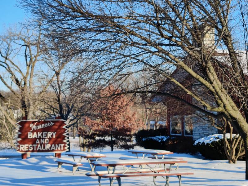 Harner's Bakery & Restaurant sits on the Fox River in North Aurora.