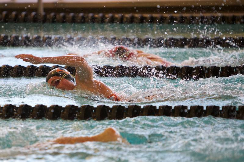 DeKalb - Sycamore's Nicole Skrzypek competes in the 500 Yard Freestyle at the DeKalb - Sycamore co-op swim meet on Thursday, Sept.30,2022 in DeKalb.