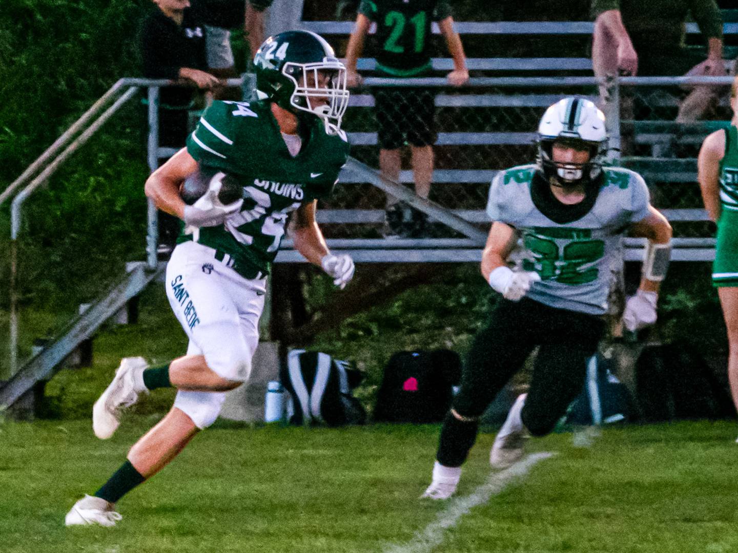 Phillip Gray of St. Bede runs ball on Friday, September 6, 2024 at St. Bede in Peru.