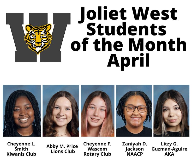 Joliet West High School names Students of the Month for April 2023.