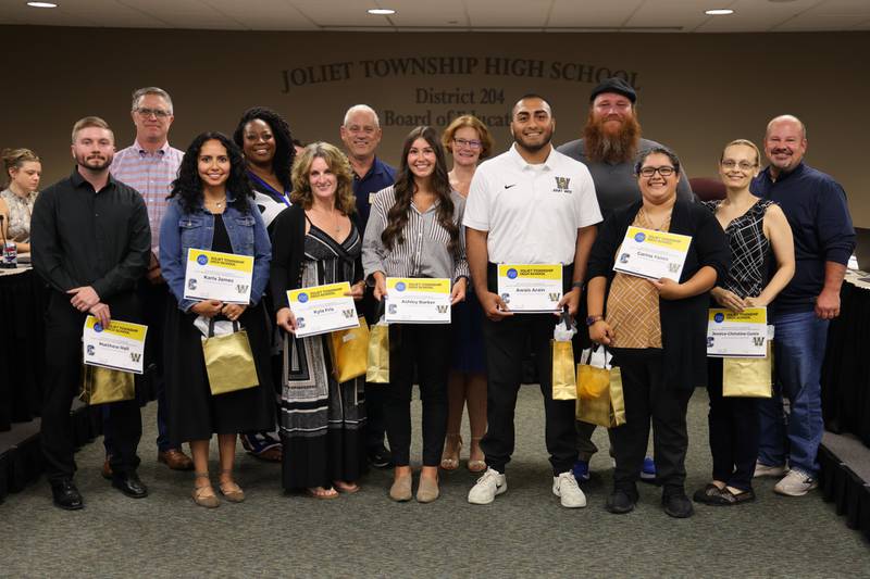 Twenty-five Joliet Township High School District faculty members were recognized for achieving tenure status at the Aug. 20, 2024, Board of Education meeting.