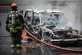 Car destroyed in Friday fire outside Woodstock