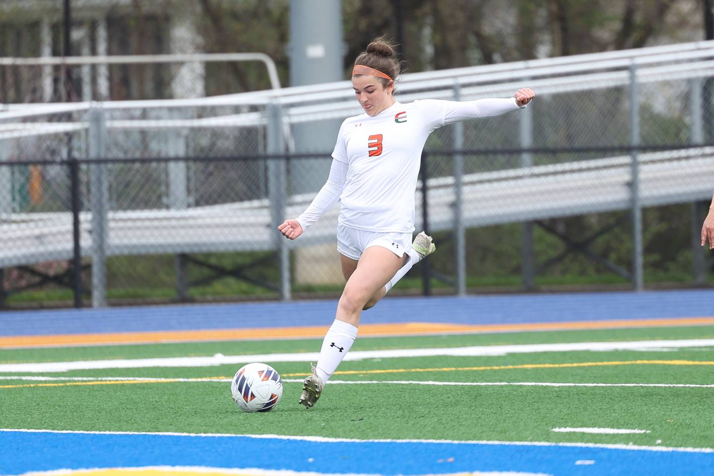 Plainfield East’s Ava Grakse takes a shot against Joliet Central on Thursday, April 11, 2024.