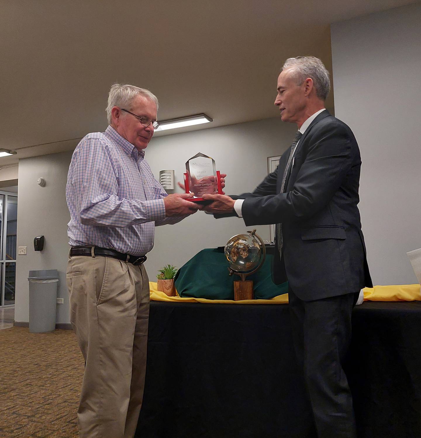 Kevin Corrigan, of Streator, was given the Starved Rock Country Community Foundation's volunteer of the year award on Thursday, May 2, 2024, at Jeremiah Joe in Ottawa. He is married to Janice, the foundation’s director of operations.