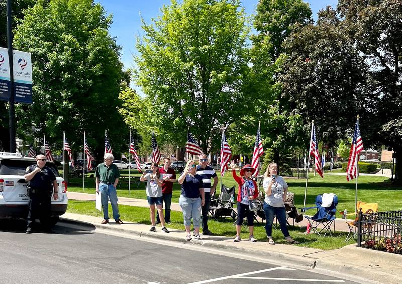 Onlookers support participants in a previous Rolling Thunder Illinois POW/MIA awareness parade. This year's ride takes place May 26, starting at Capt. James A. Lovell Federal Health Care Center and ending at Cantigny Park.